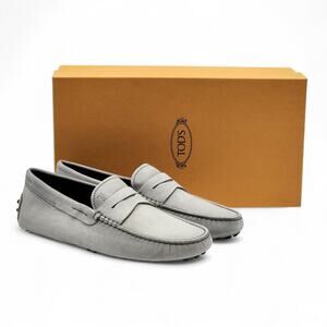 Tod's City Gommino Driving Penny Suede Loafers Gray UK 6 US 7.5 - NWB $695